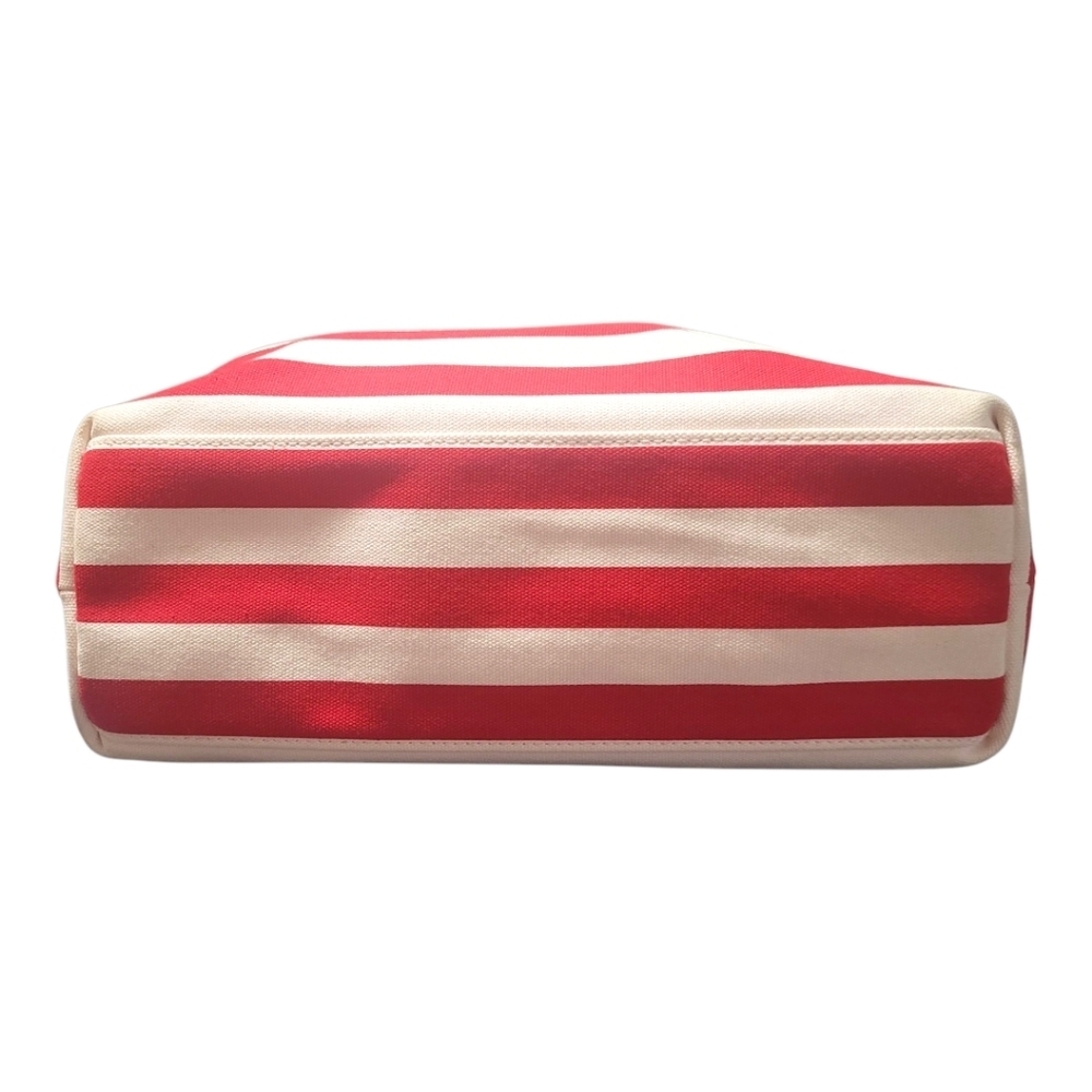 Michael Kors Canvas Red And White Striped Tote Bag, Pre-owned - Picture 4 of 11